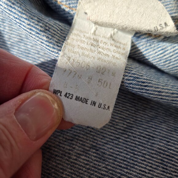 Vintage 80s Levi's Denim Trucker Jeans Jacket 50L - Picture 9 of 12